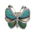 Southwest Multicolor Inlay And Silver Butterfly Ring Size 6-1/4 WX75242